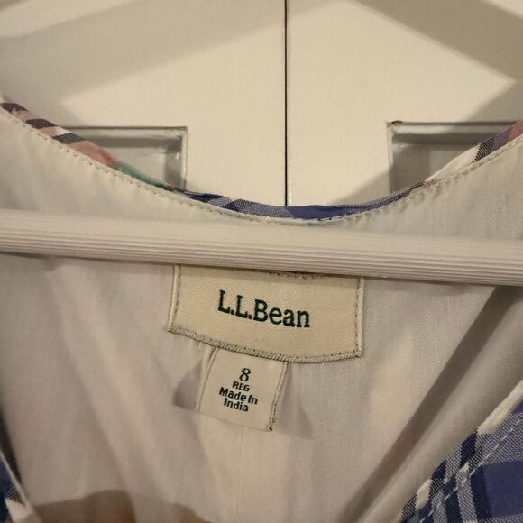 L.L. Bean purple madras plaid shift dress size 8 - Picture 3 of 9